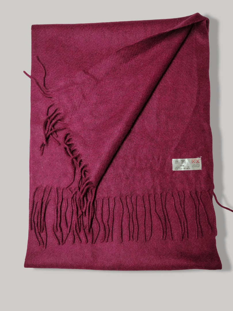 Cashmere Knot pure cashmere women’s muffler from Ireland in maroon color