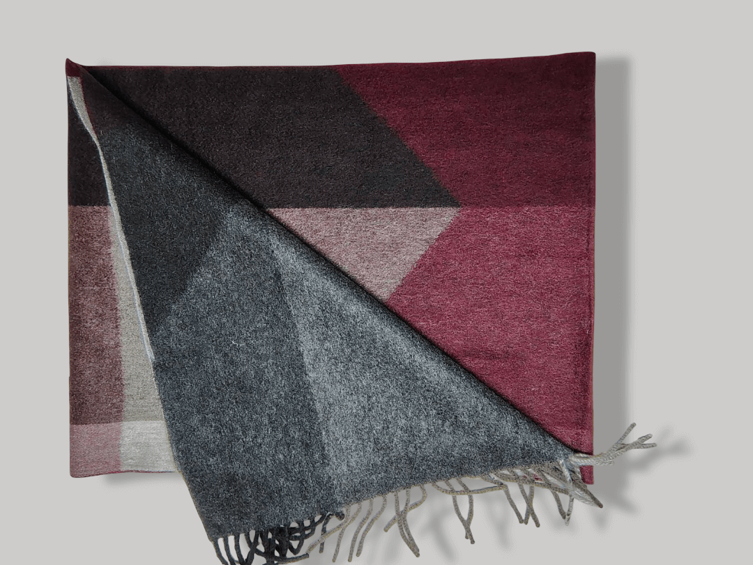 Cashmere Knot preloved cashmere muffler from Ireland, multicolor checkered design