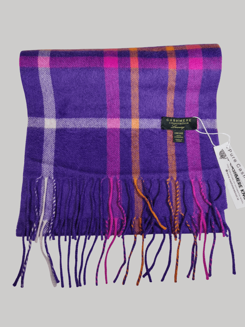 Charter Club check cashmere scarf and wrap preloved from Ireland, soft luxury wrap