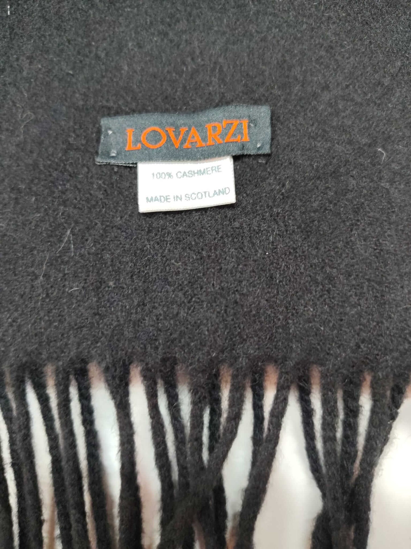 Lovarzi black preloved pure cashmere scarf from Ireland, soft luxury wrap