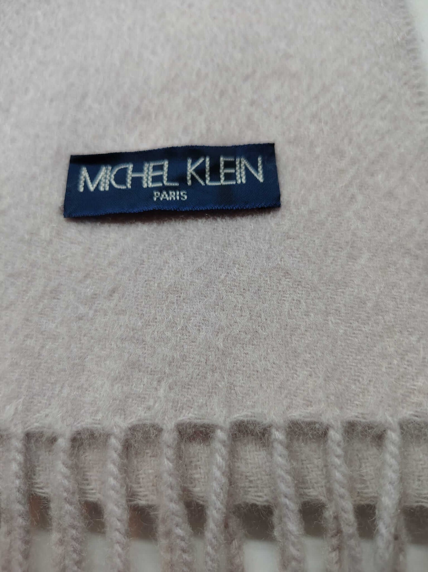Michel Klein Paris petal blush preloved pure cashmere scarf from Ireland, soft luxury wrap