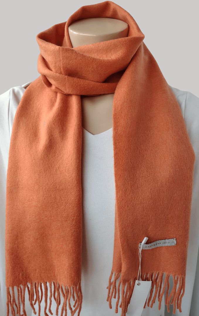 Orange pure cashmere scarves and muffler, soft luxury cashmere stole