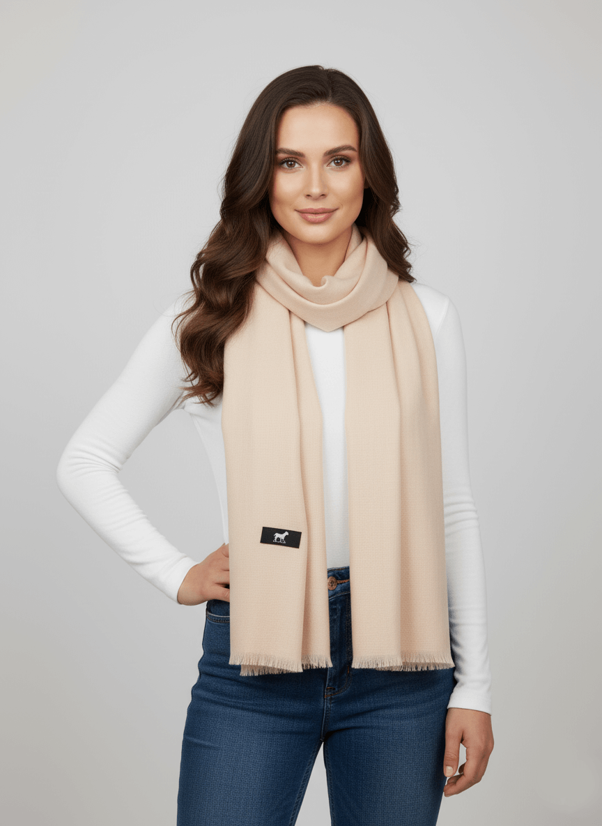 Beige luxury kashmiri pashmina stole two