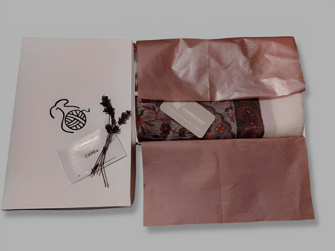 Ivory paisley printed Pashmina shawl – luxurious handcrafted softness and elegance by Cashmere Knot Ireland