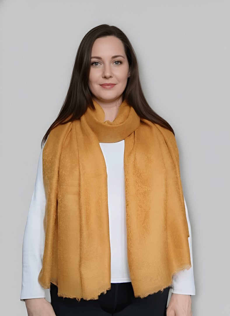 Pure Pashmina Stole – Mustard Yellow