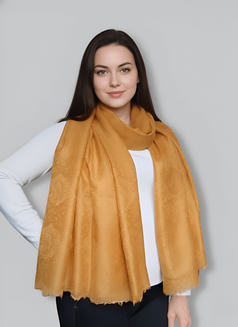 Pure Pashmina Stole – Mustard Yellow