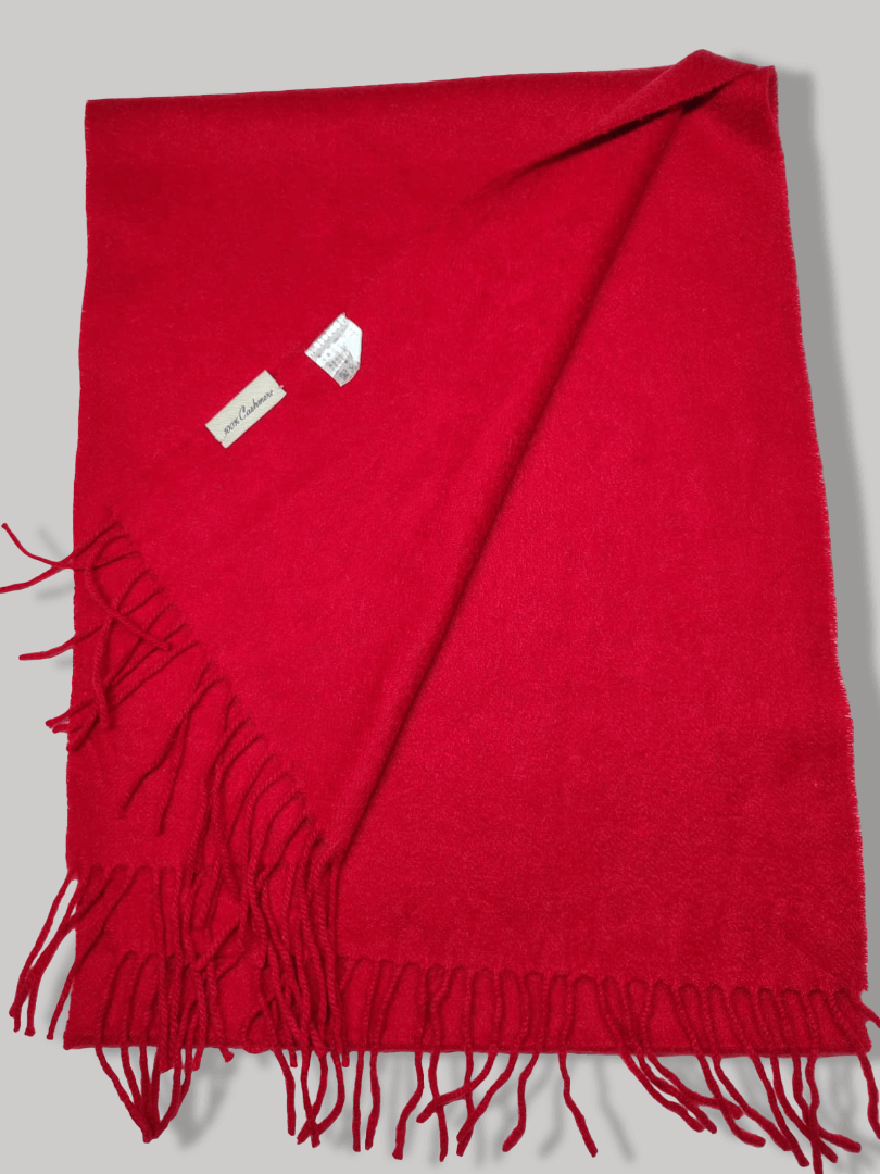 Preloved Metrocity pure cashmere scarves and muffler from Ireland in red color