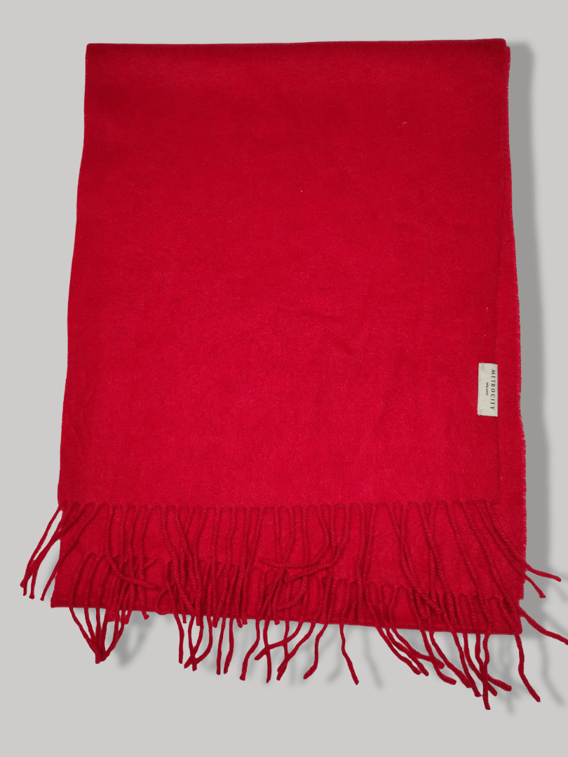 Preloved Metrocity pure cashmere scarves and muffler from Ireland in red color