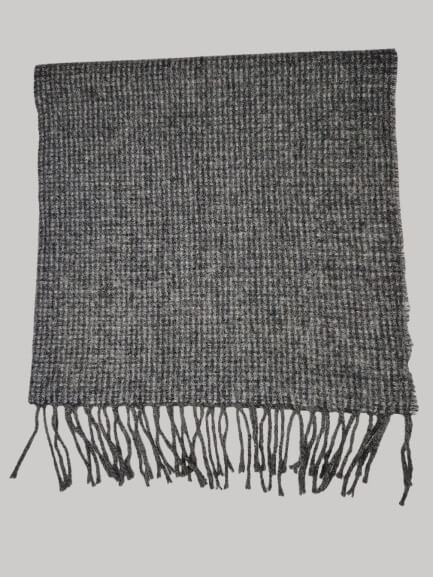 Altea Milano charcoal melange micro check preloved pure cashmere scarf from Ireland, soft luxury wrap