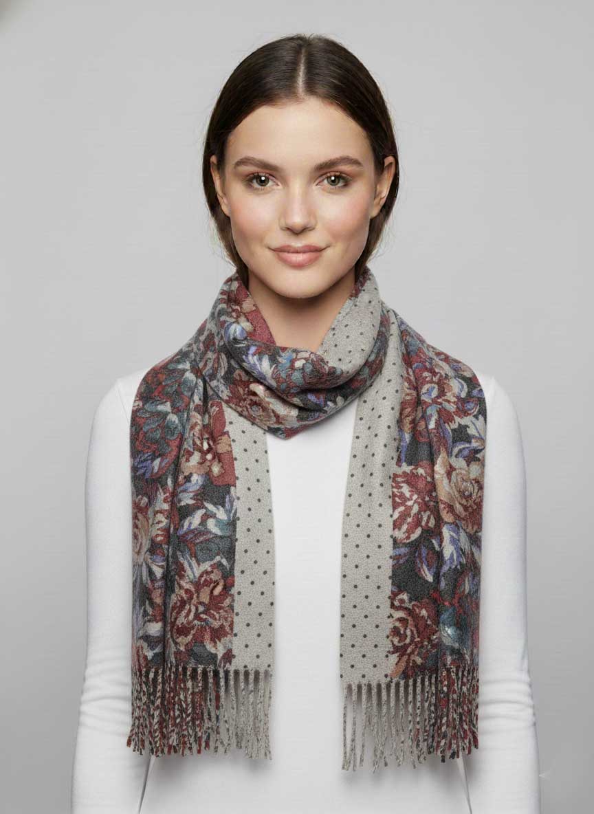 Amicale flora dual pure cashmere scarves and muffler, soft luxury cashmere stole