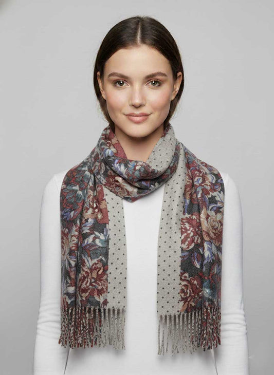 Amicale flora dual pure cashmere scarves and muffler, soft luxury cashmere stole