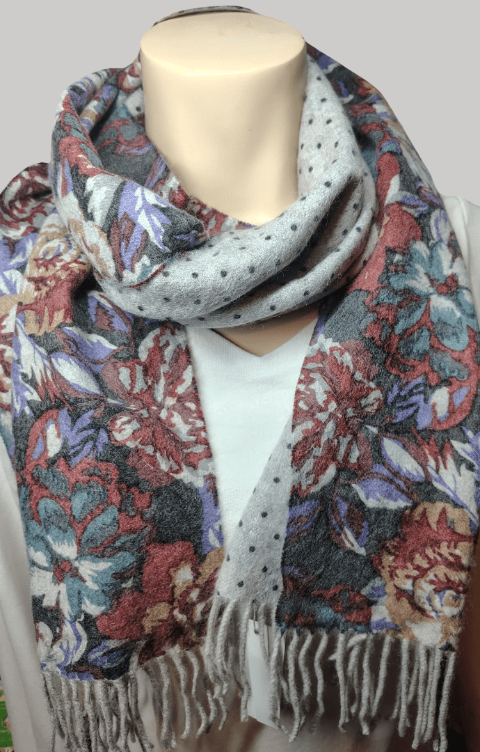 Amicale flora dual pure cashmere scarves and muffler, soft luxury cashmere stole