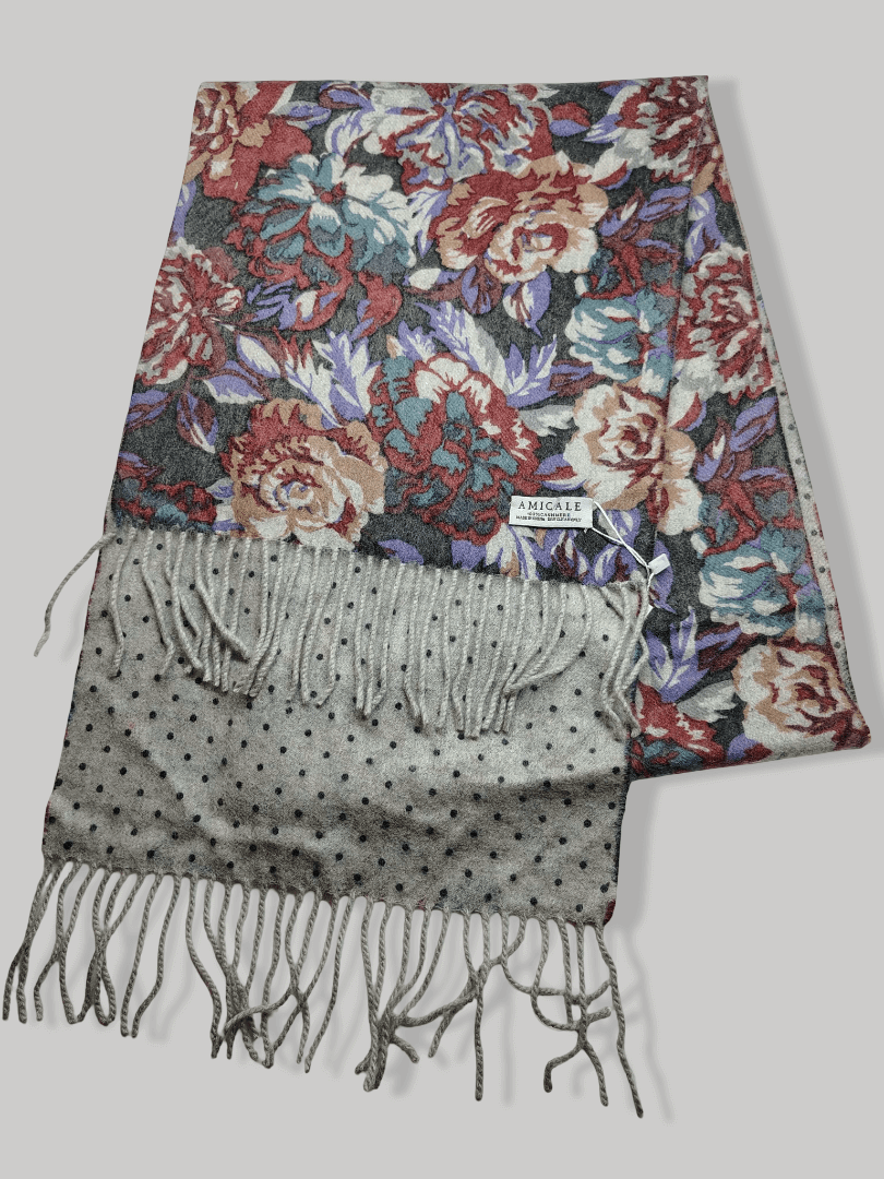 Amicale flora dual pure cashmere scarves and muffler, soft luxury cashmere stole