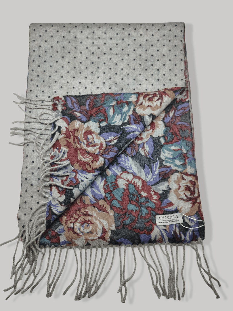 Amicale flora dual pure cashmere scarves and muffler, soft luxury cashmere stole