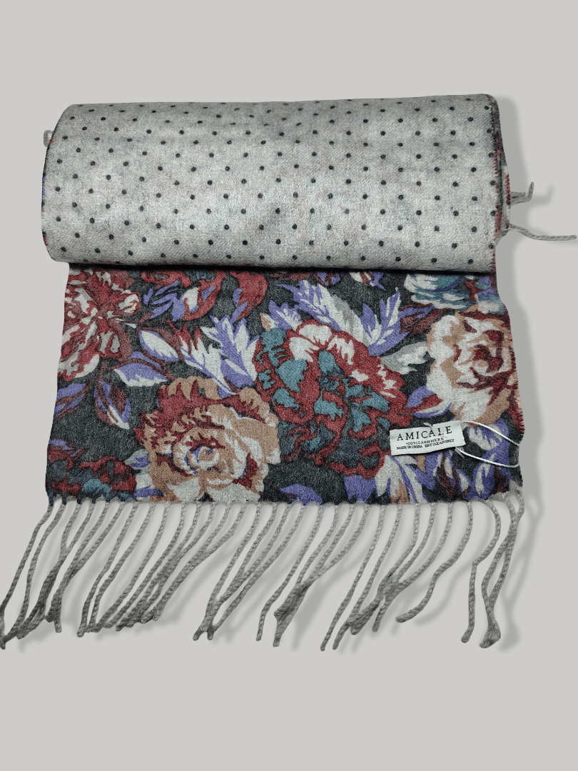 Amicale flora dual pure cashmere scarves and muffler, soft luxury cashmere stole