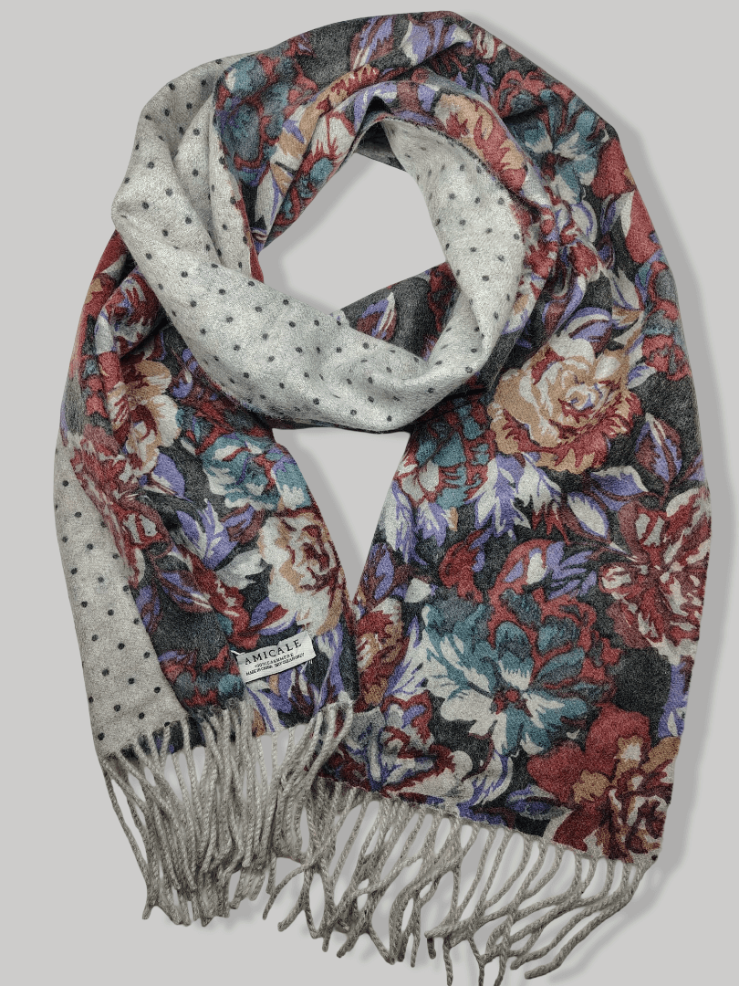 Amicale flora dual pure cashmere scarves and muffler, soft luxury cashmere stole