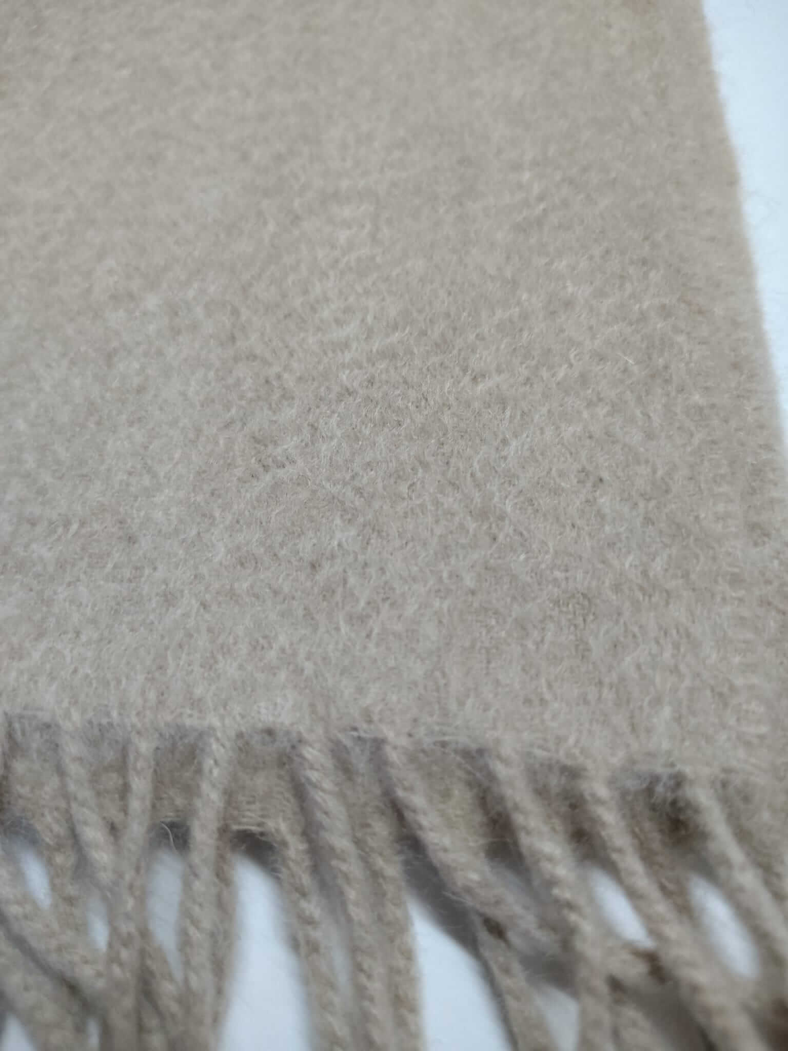 Barts beige preloved pure cashmere scarf from Ireland, soft luxury wrap