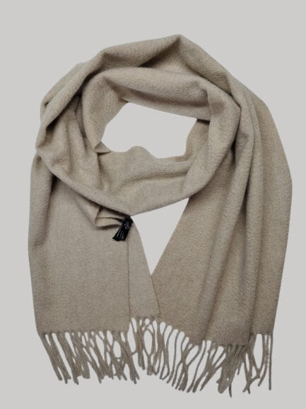 Barts beige preloved pure cashmere scarf from Ireland, soft luxury wrap