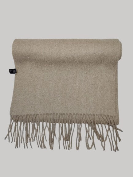 Barts beige preloved pure cashmere scarf from Ireland, soft luxury wrap