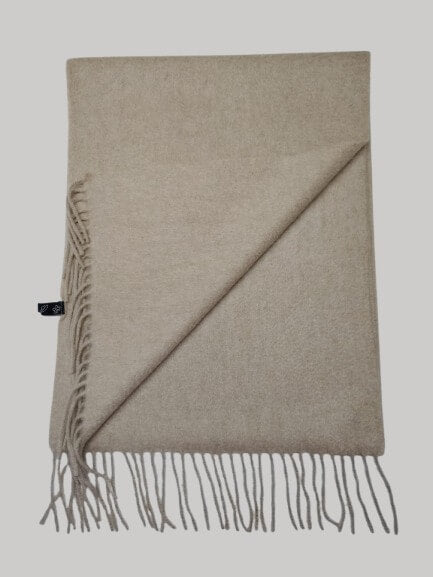 Barts beige preloved pure cashmere scarf from Ireland, soft luxury wrap