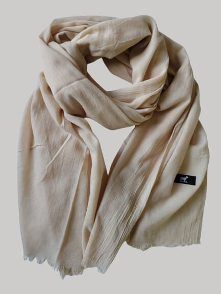 Beige luxury Pure Kashmiri Pashmina stole handcrafted  – Cashmere Knot Ireland