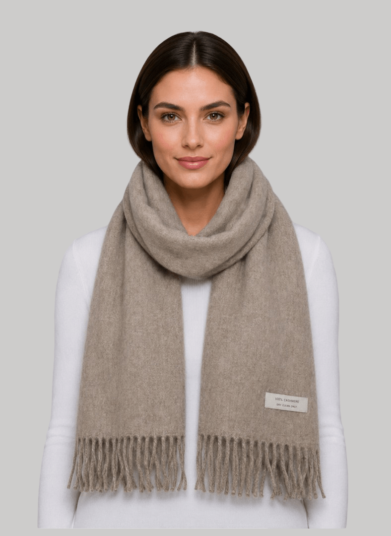 Brown pure cashmere stole by Cashmere Knot, soft luxury cashmere scarf and wrap for women in ireland