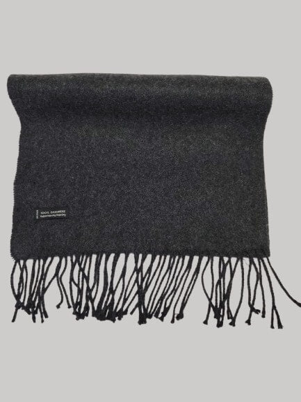 Cashmere Knot charcoal gray preloved pure cashmere Scarf from Ireland, soft luxury wrap