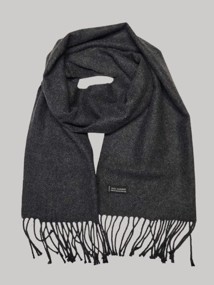 Cashmere Knot charcoal gray preloved pure cashmere Scarf from Ireland, soft luxury wrap