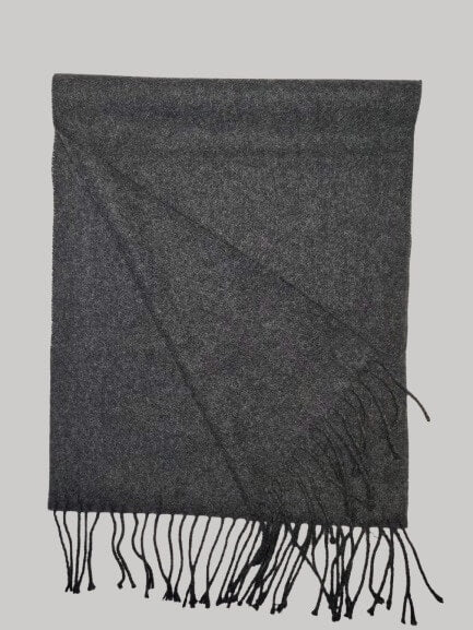 Cashmere Knot charcoal gray preloved pure cashmere Scarf from Ireland, soft luxury wrap