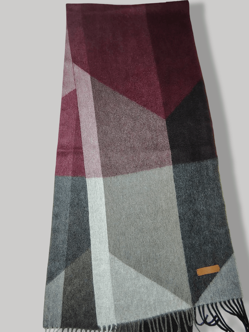 Cashmere Knot preloved cashmere muffler from Ireland, multicolor checkered design