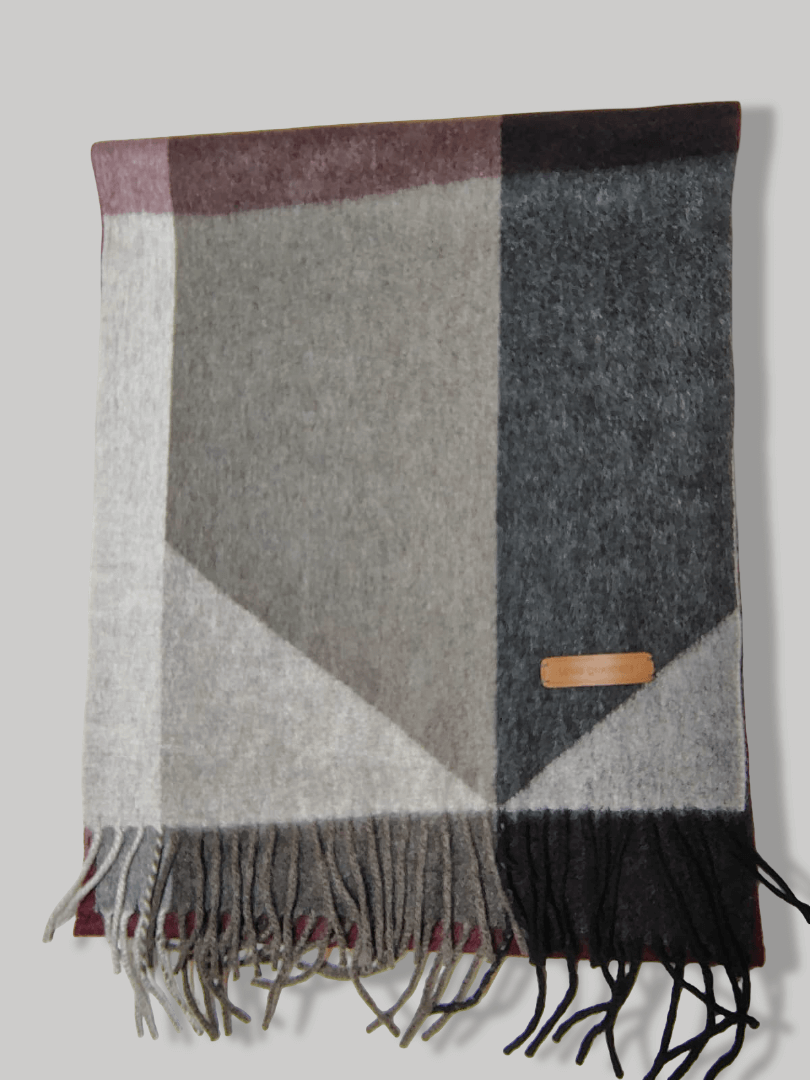 Cashmere Knot preloved cashmere muffler from Ireland, multicolor checkered design