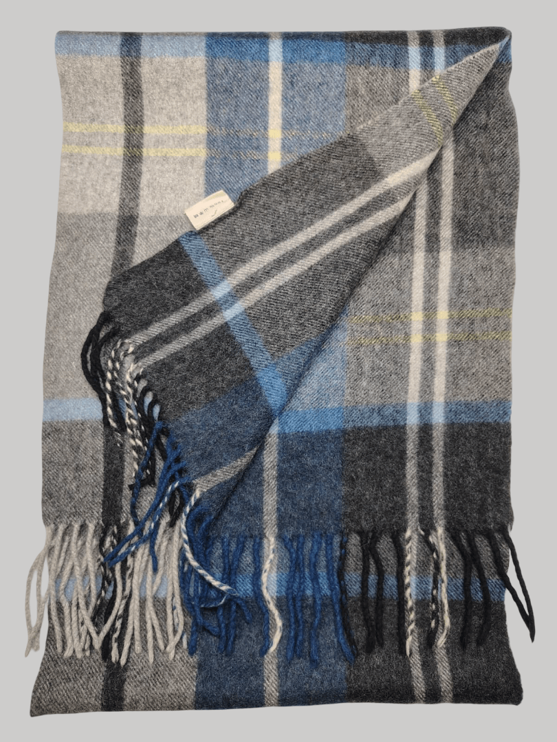 Cashmere Knot preloved cashmere scarf from Ireland, brown and gray color