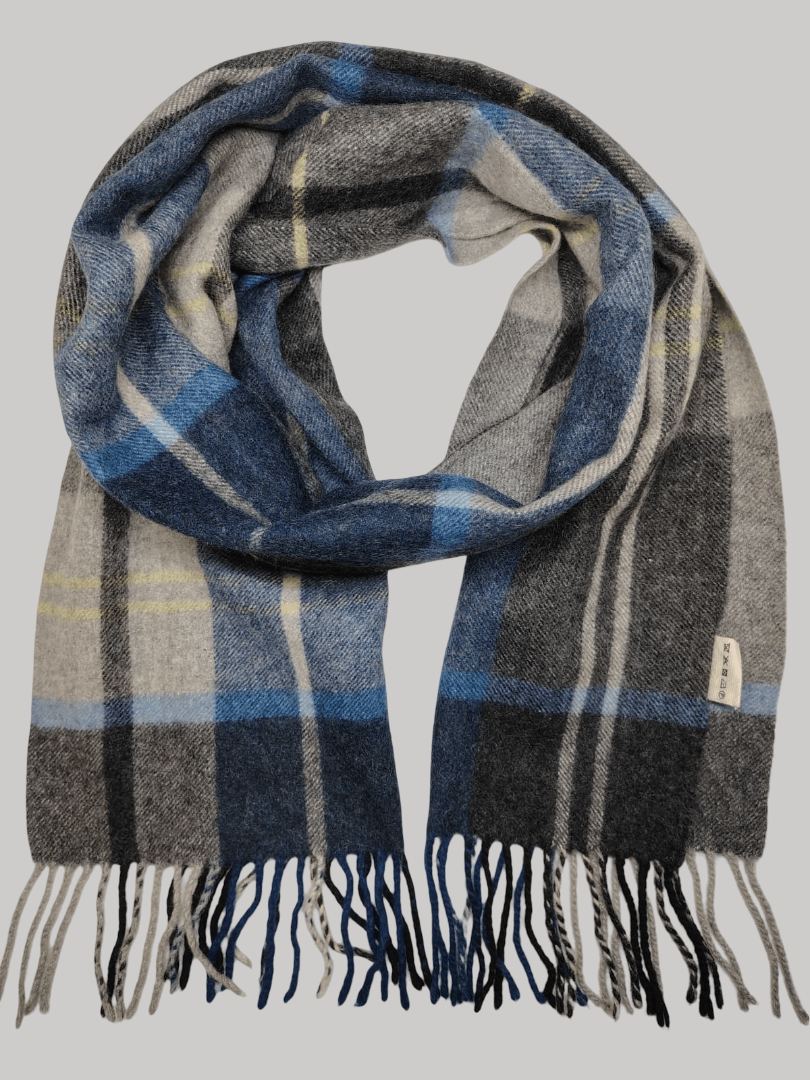 Cashmere Knot preloved cashmere scarf from Ireland, brown and gray color