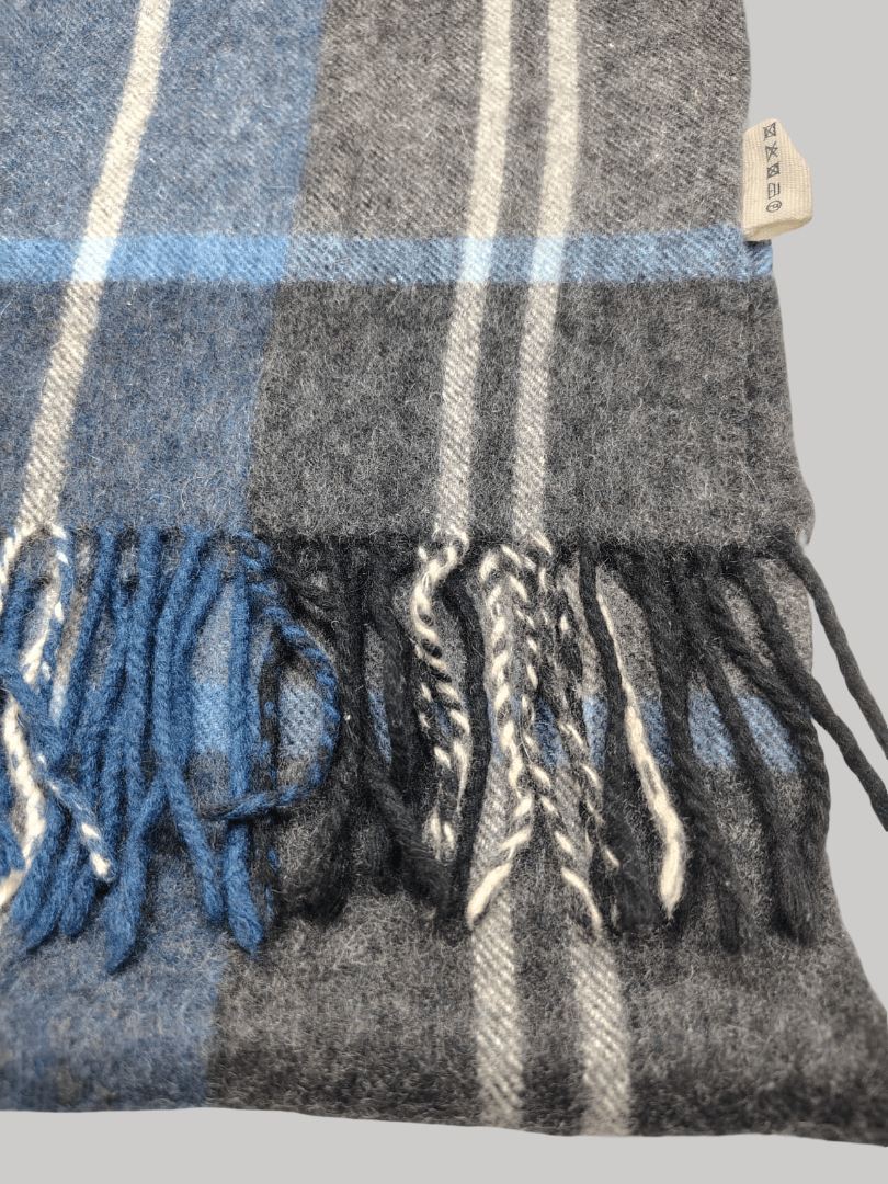 Cashmere Knot preloved cashmere scarf from Ireland, brown and gray color