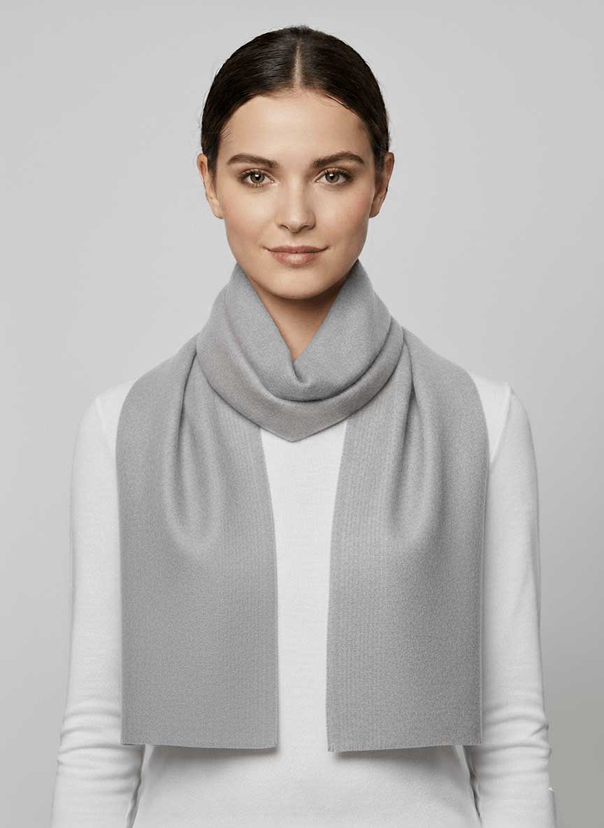 Cashmere Knot Ireland preloved pure cashmere scarf and muffler from Ireland, light gray color