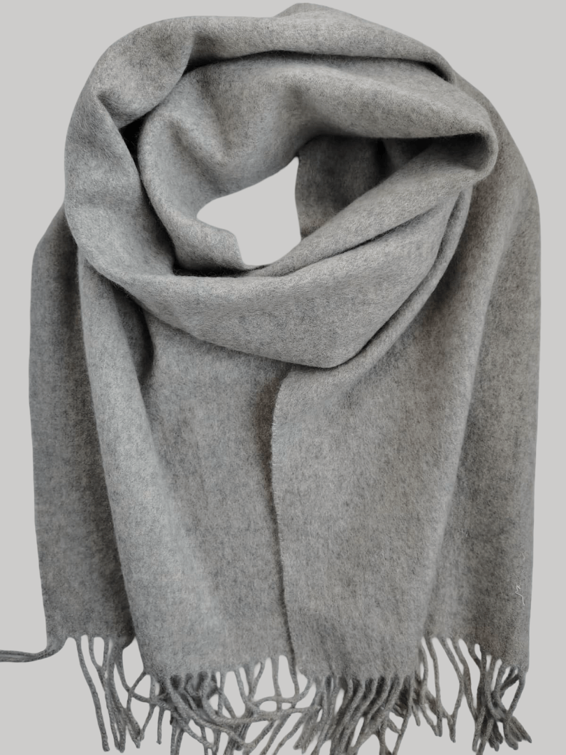 Cashmere Knot Ireland preloved pure cashmere scarf and muffler from Ireland, light gray color
