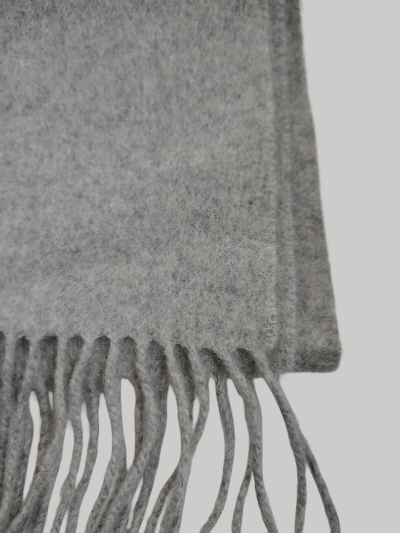 Cashmere Knot Ireland preloved pure cashmere scarf and muffler from Ireland, light gray color