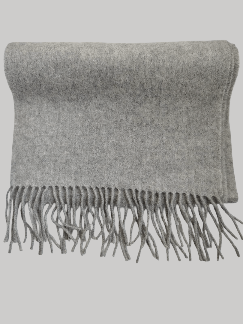 Cashmere Knot Ireland preloved pure cashmere scarf and muffler from Ireland, light gray color