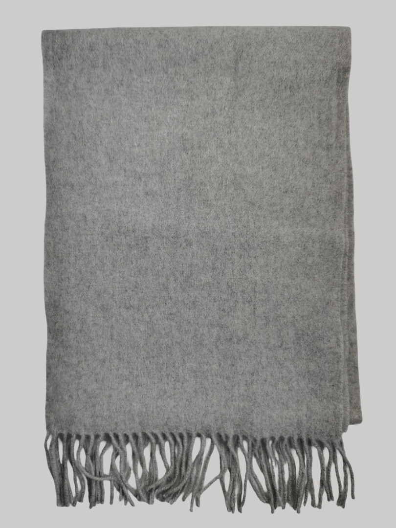 Cashmere Knot Ireland preloved pure cashmere scarf and muffler from Ireland, light gray color