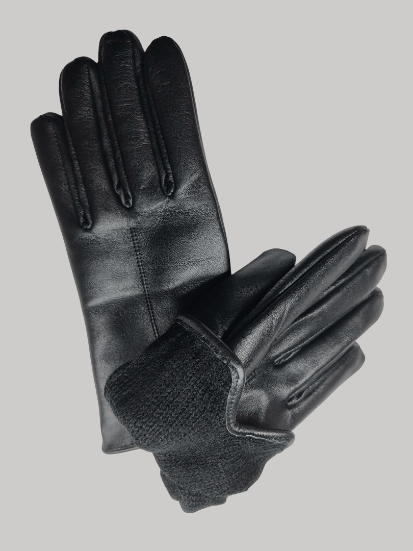 Cashmere Knot premium black sheep leather women gloves from Ireland, soft warm winter gloves