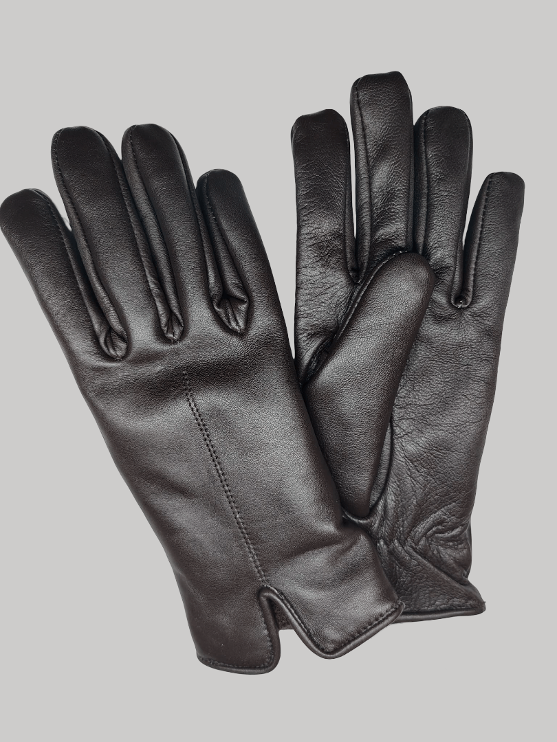 Cashmere Knot premium dark brown sheep leather women gloves from Ireland, soft warm winter gloves