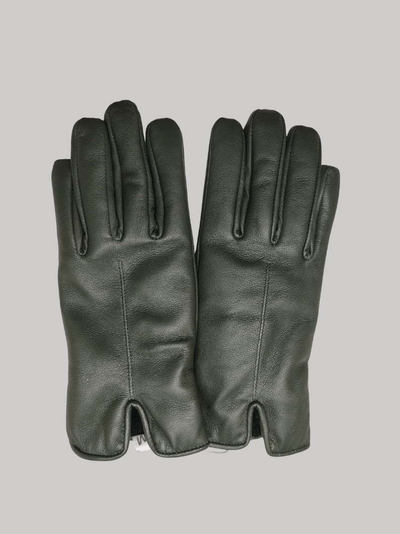 Cashmere Knot premium olive green sheep leather women gloves from Ireland, soft warm winter gloves