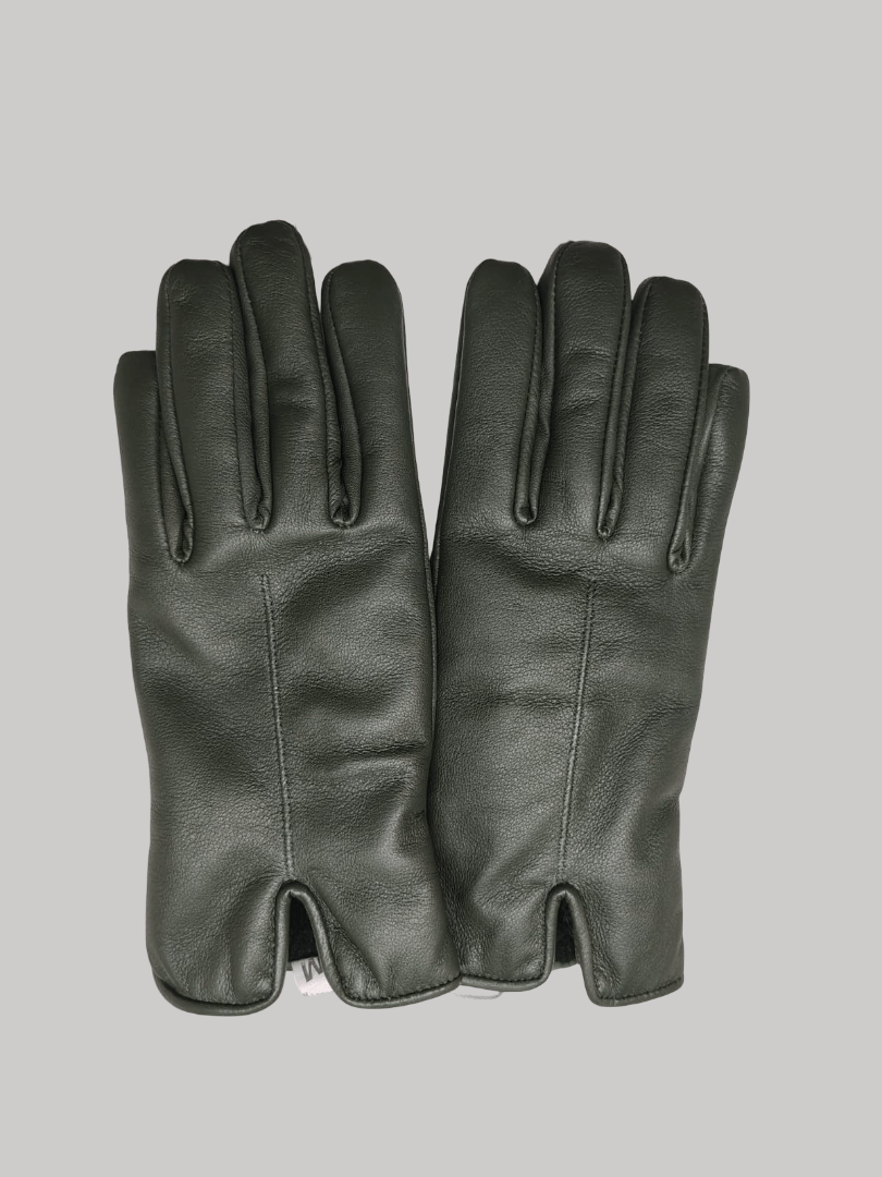 Cashmere Knot premium olive green sheep leather women gloves from Ireland, soft warm winter gloves