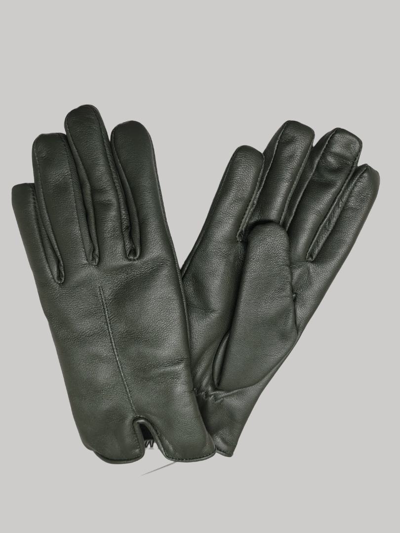 Cashmere Knot premium olive green sheep leather women gloves from Ireland, soft warm winter gloves