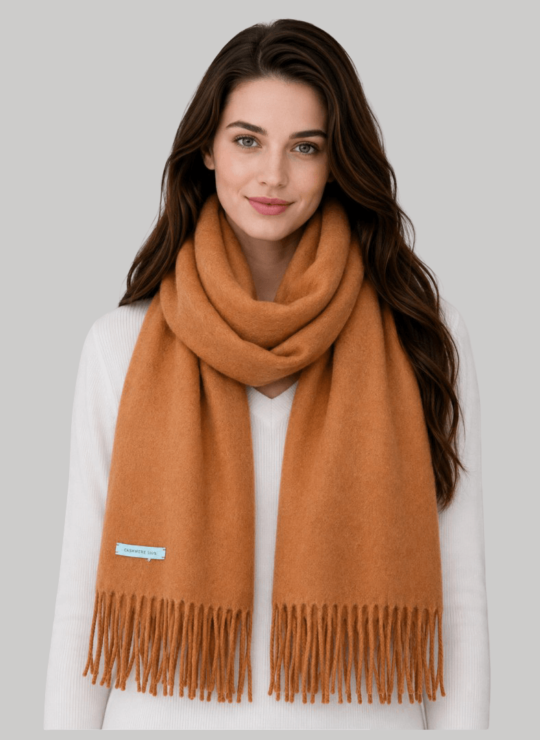 pure cashmere mustard muffler cashmere knot in Ireland