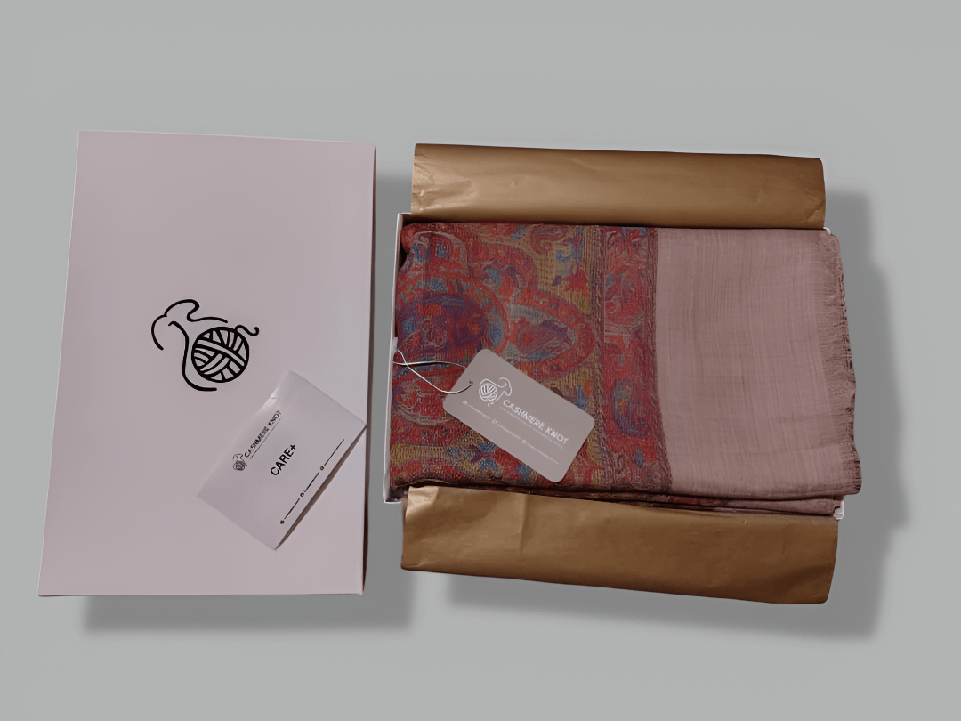 Dusty Rose Paisley Pashmina Shawl