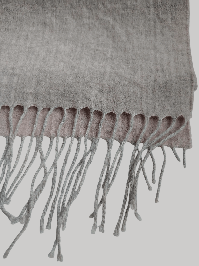 Cashmere Knot double-sided lace cashmere scarf and muffler from Ireland, pink and light gray color