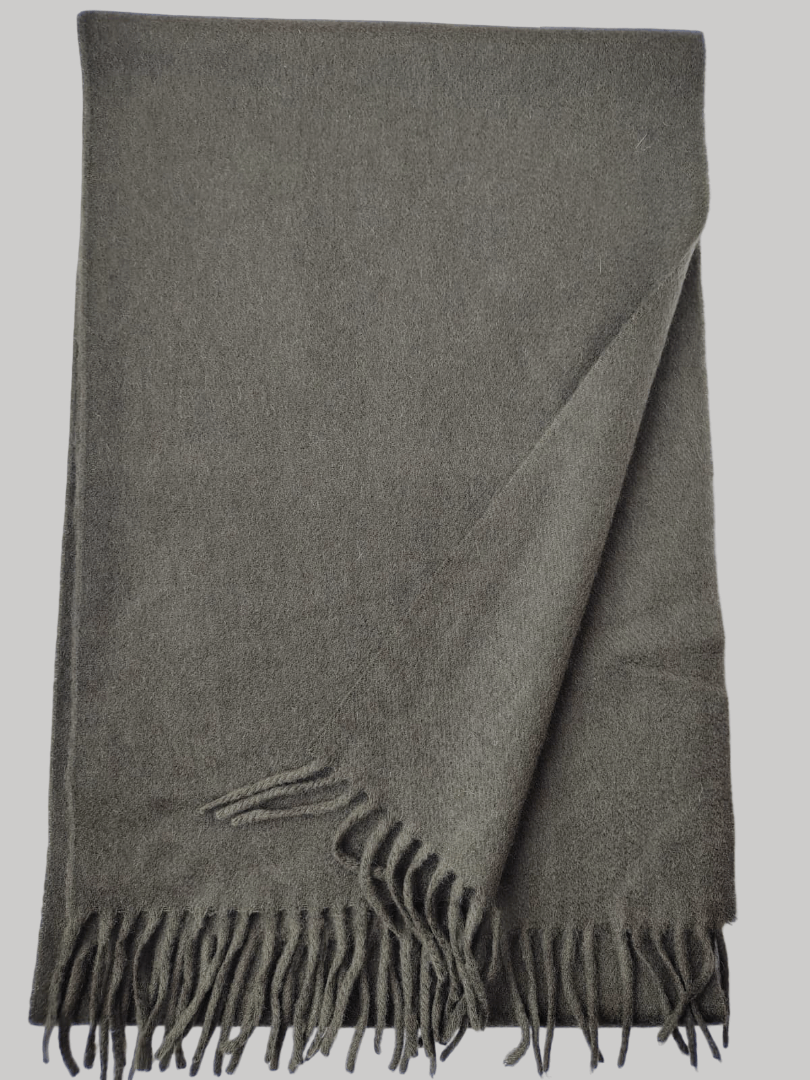 Cashmere Knot Bancha green preloved cashmere scarf from Ireland, soft luxury wrap