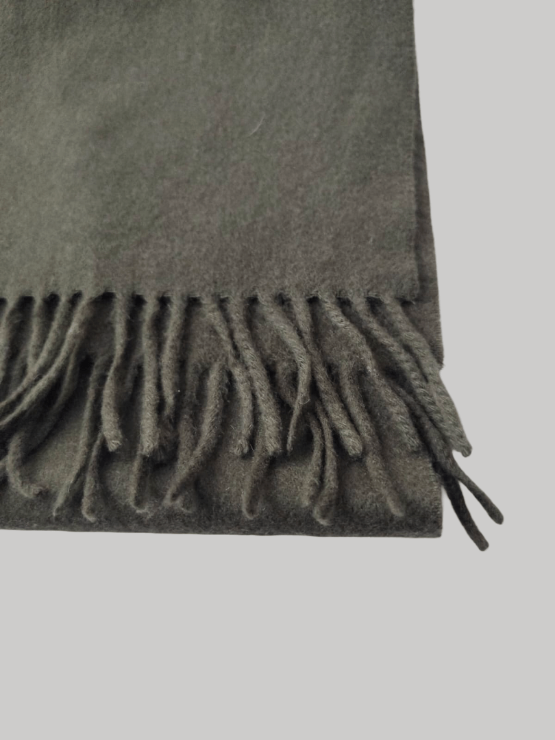 Cashmere Knot Bancha green preloved cashmere scarf from Ireland, soft luxury wrap