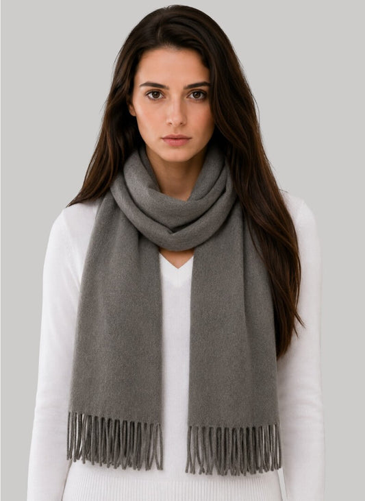 Cashmere Knot Bancha green preloved cashmere scarf from Ireland, soft luxury wrap